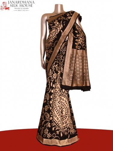 Exclusive Designer Black Banarasi Silk Saree
